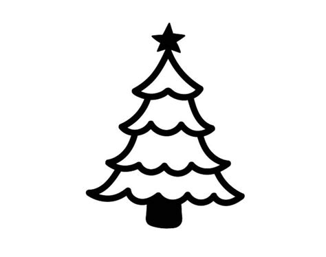 Christmas Tree Outline, Svg Png Dxf, Cricut, Silhouette, Digital Files ...