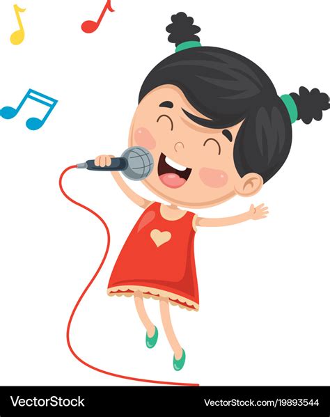 Of kid singing Royalty Free Vector Image - VectorStock