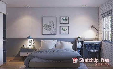 1625 Interior Bedroom Sketchup Model Free Download