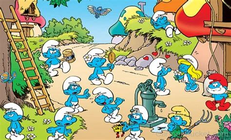 The Smurfs Doing Their Work