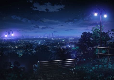 56 Anime Night Landscape Wallpaper | Lotus Maybelline