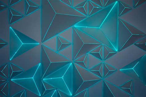 Pentagon, Triangles, Neon, Turquoise HD wallpaper | Wallpaper Flare