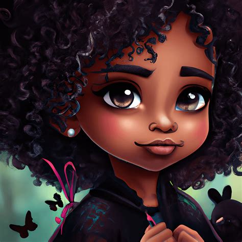 Cute and Adorable Cartoon Black Girl · Creative Fabrica