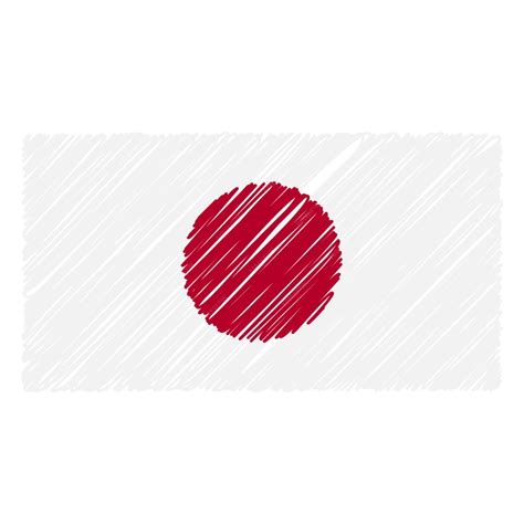 Premium Vector | Hand drawn national flag of japan isolated on a white ...