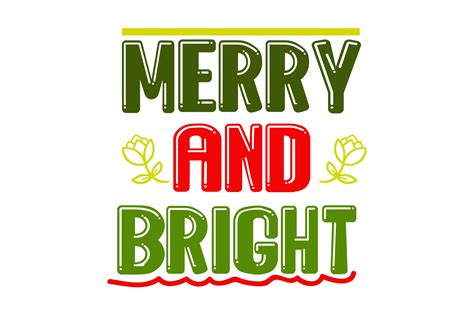 Merry and Bright Quotes Color Art Graphic by wienscollection · Creative ...