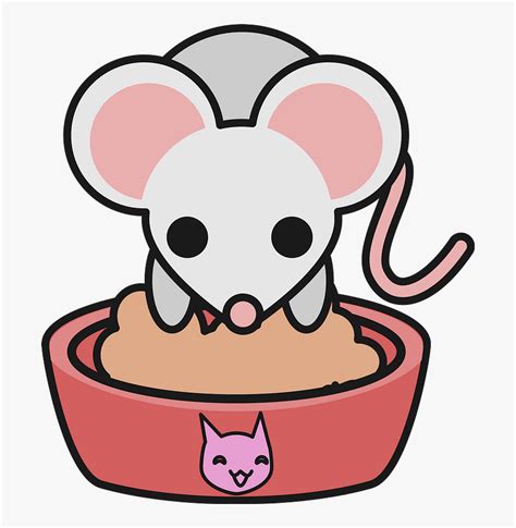 Mouse Eating From Cat Bowl Clipart, HD Png Download , Transparent Png ...