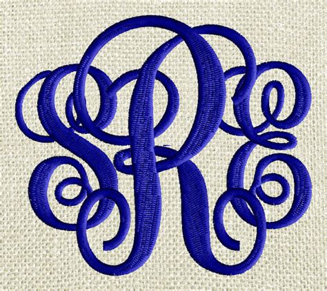 Scripty Monogram Font Embroidery File - 26 Letters -2 sizes 2.75" & 1 ...