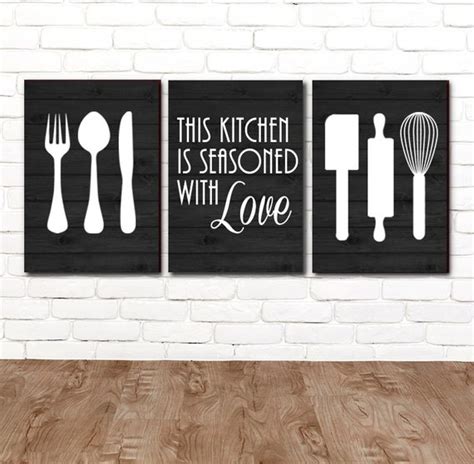 KITCHEN Wall Art Canvas or Prints Utensil Wall Decor Kitchen | Etsy