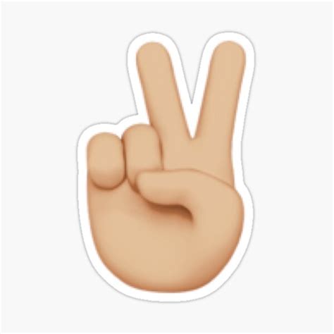 "Victory/Peace Hands Emoji - Medium Light Skin Tone" Sticker by Emooji ...