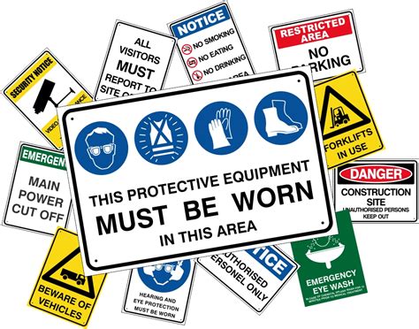 Workplace Site Safety Signs. Australian Standards.