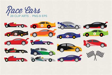 Race Cars Clipart Vector PNG Graphic by peachycottoncandy · Creative ...