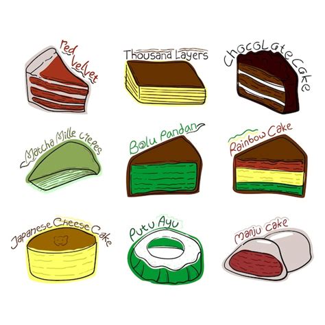 Premium Vector | Hand drawn cake shape set