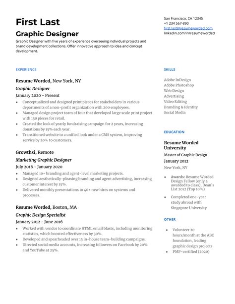 13 Graphic Designer Resume Examples for 2023 | Resume Worded