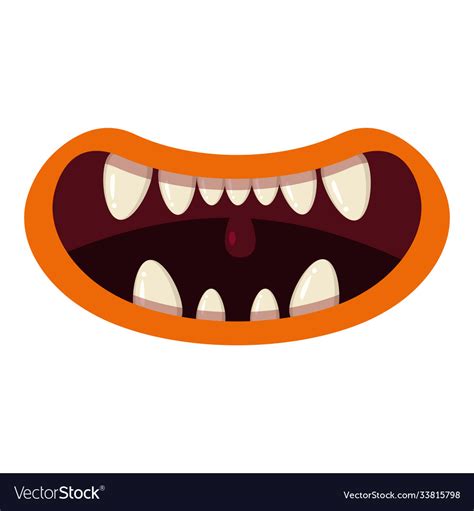 Monster mouth creepy and scary funny jaws teeths Vector Image