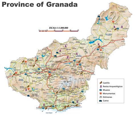 Province of Granada map - Ontheworldmap.com