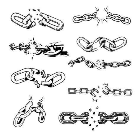 Broken Chain Tattoo Set Vector (EPS, SVG) | OnlyGFX.com