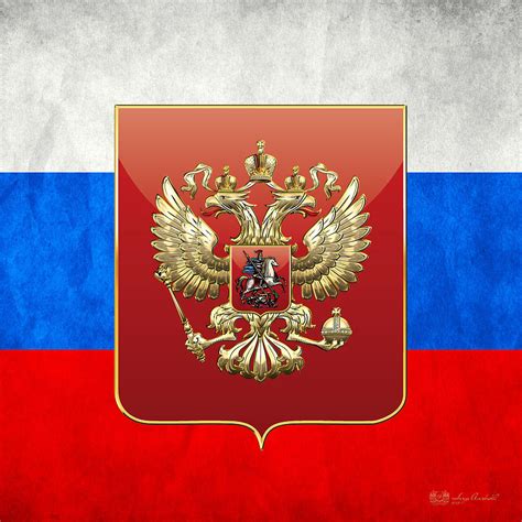 Coat of Arms and Flag of Russia Digital Art by Serge Averbukh - Pixels