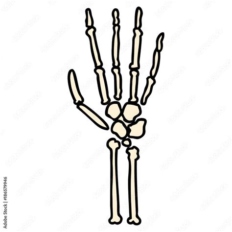 cartoon skeleton hand Stock Vector | Adobe Stock