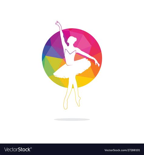 Ballet dancer logo design Royalty Free Vector Image