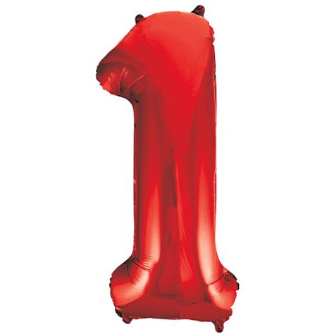 Red Number 1 Helium Foil Giant Balloon 86cm / 34 in | Partyrama