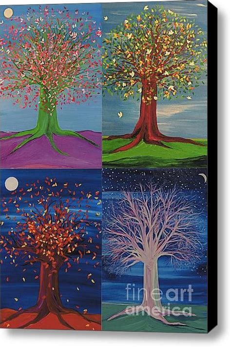 Tree Of Four Seasons Canvas Painting