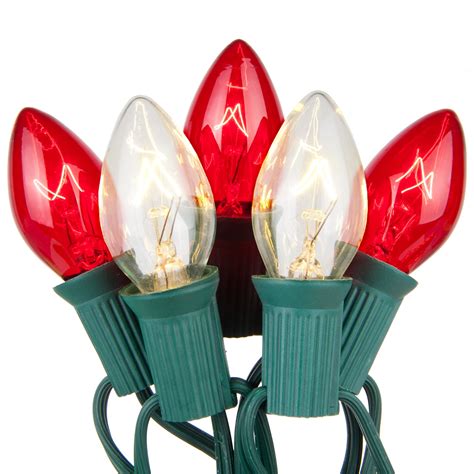 Christmas Lights - C7 Clear / Red Commercial Christmas Lights