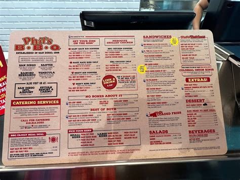 Menu at Phil's BBQ, Temecula, Winchester Rd