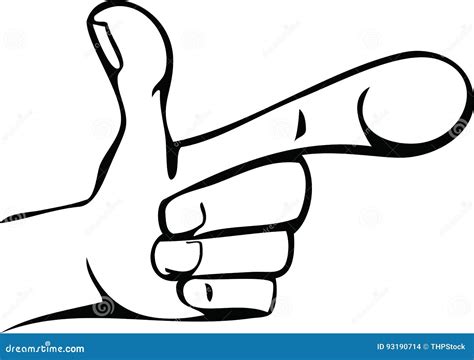 Cartoon Hand Pointing stock vector. Illustration of icon - 93190714