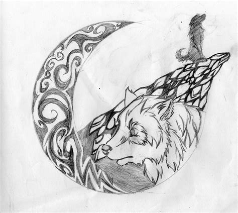 Wolf Howling At Moon Sketch at PaintingValley.com | Explore collection ...