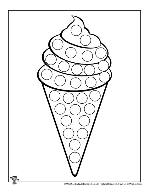 Ice Cream Cone Do a Dot Art Coloring Page | Woo! Jr. Kids Activities ...