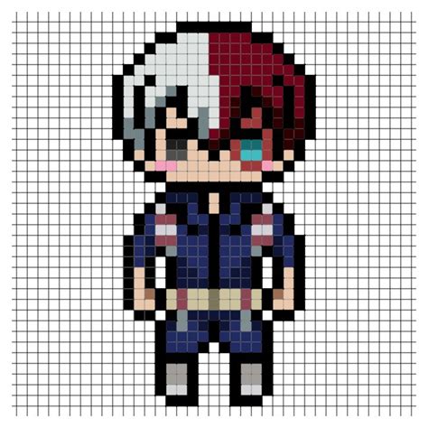 the pixel art is made to look like an anime character