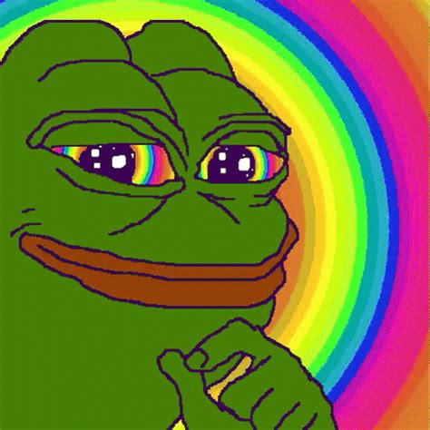 Rainbow Pepe GIF - Rainbow Eyes Pepe - Discover & Share GIFs