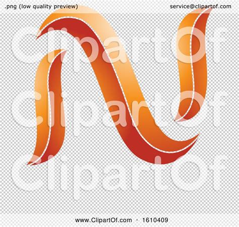 Clipart of an Orange Letter N - Royalty Free Vector Illustration by ...