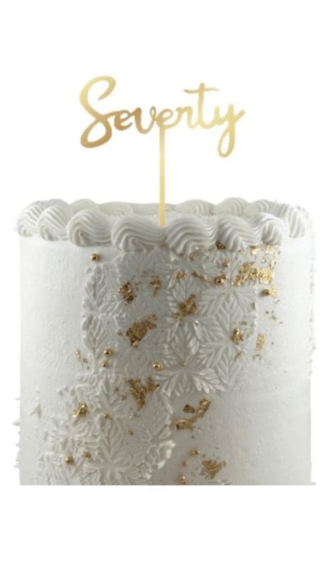 Cake Topper Acrylic 2mm Seventy Gold - The Party's Here