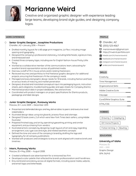 Junior Graphic Designer Resume Example For 2022 Resume Worded - Riset