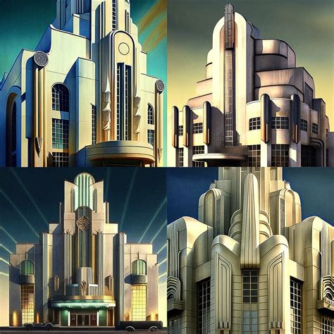 Art Deco architecture Midjourney style | Andrei Kovalev's Midlibrary 2.0