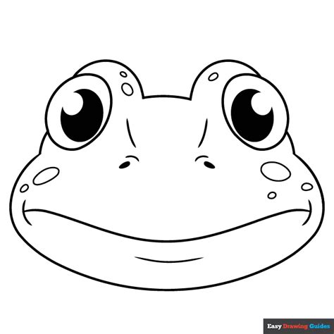 Frog Face Coloring Page | Easy Drawing Guides