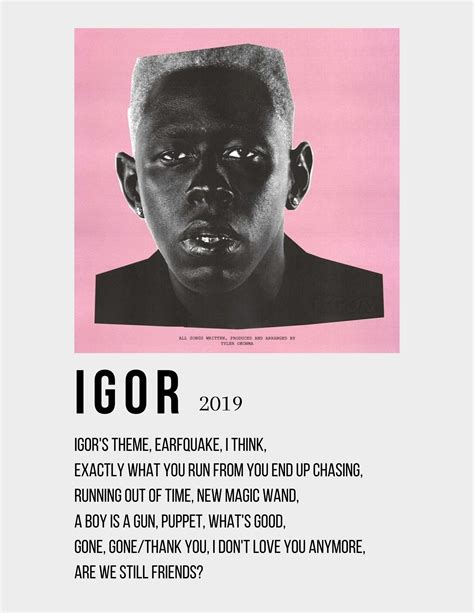 igor - tyler the creator | Music poster, Music poster ideas, Music ...