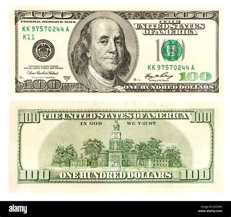 One hundred dollars front and back Stock Photo: 55998423 - Alamy