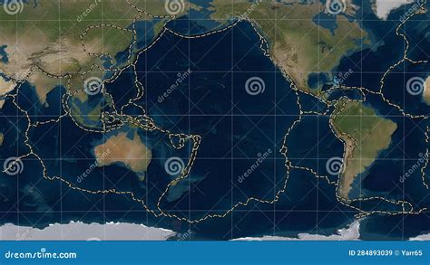 Pacific Plate - Boundaries. Satellite Map Stock Illustration ...