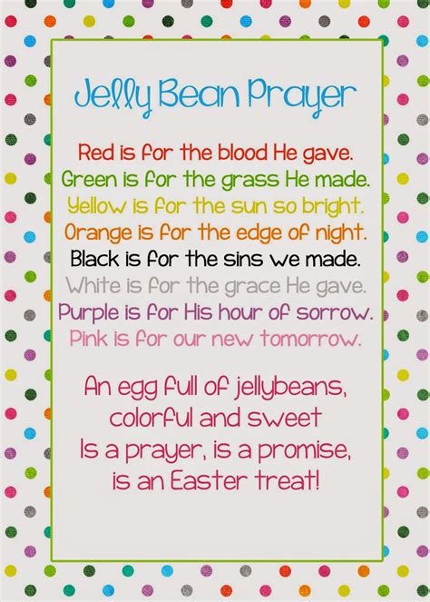 Jelly bean prayer poem easter freebie – Artofit