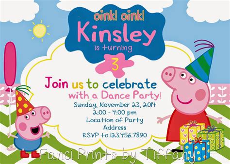 Fanci Prints by Tiffany: Peppa Pig Birthday Invitation