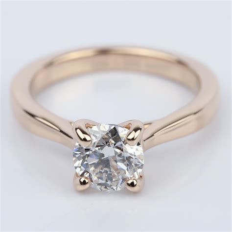 1 Carat Diamond Ring In 18K Rose Gold | Round Diamond