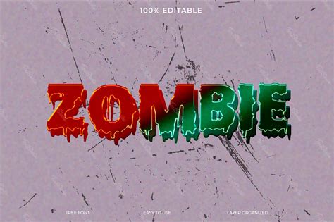 Zombie Font Style Text Effect | Photoshop PREMIUM PSD File