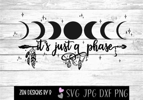 Just a Phase SVG Cut File Moon Phases BOHO | Etsy