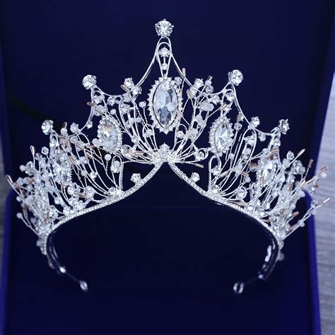 European Rhinestone Crystal Wedding Tiaras Crowns for Bride Pearl Queen ...