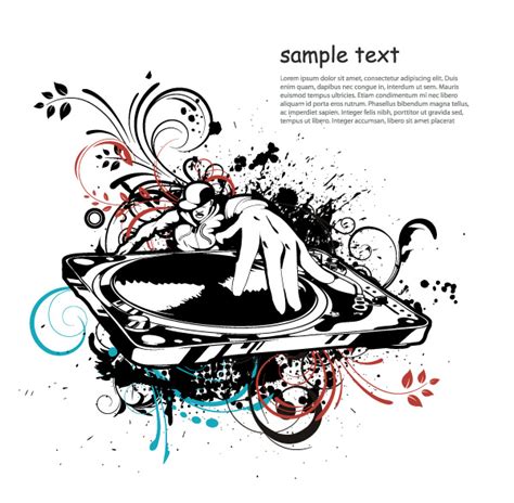 Dj, Illustration Vector Image Vector Music Illustration With Dj ...