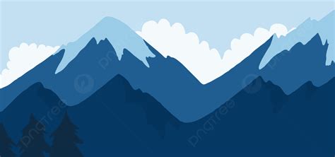 Mountains In The Heights Background Vector, Tree, Abstract, Blue ...