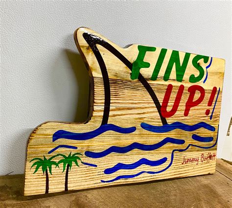 Jimmy Buffett Wall Hanging. Fins Up Perfect Gift or Wall Art | Etsy