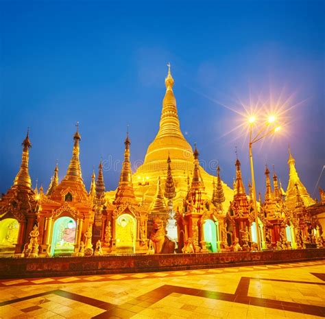 Shwedagon Pagoda in Yangon. Night View Stock Image - Image of amazing ...